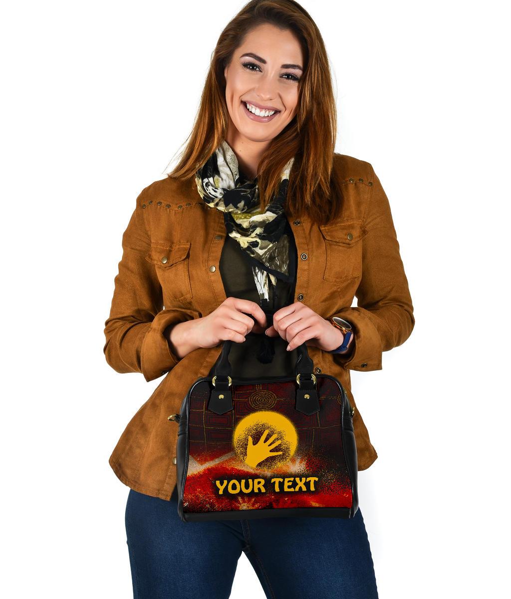 [Custom] Aboriginal Shoulder Handbag - Indigenous Flag Hand Art - Vibe Hoodie