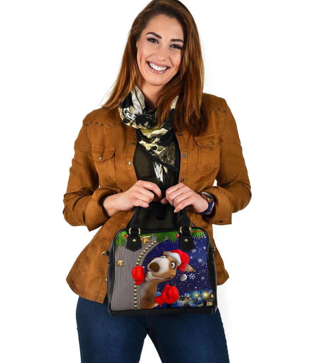 Christmas  Shoulder Handbag - Funny Kangaroo Christmas- - Vibe Hoodie