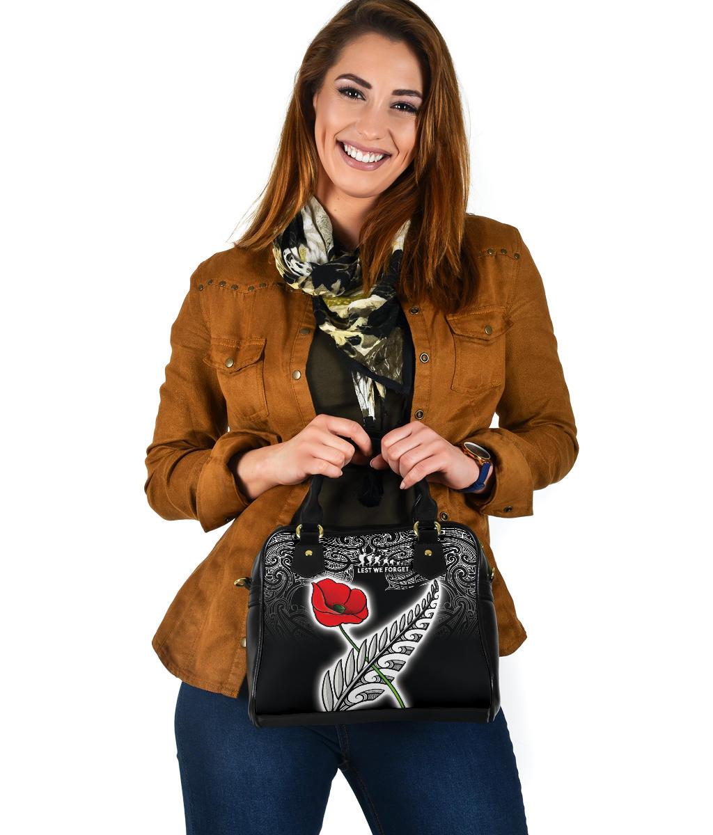 Anzac Australia and New Zealand Shoulder Handbag, Poppy Fern Lest We Forget - Vibe Hoodie