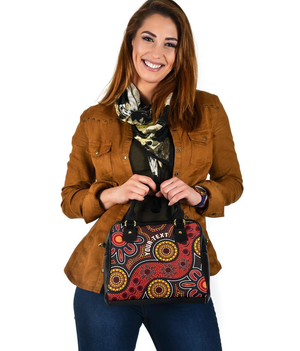 [Custom] Aboriginal Shoulder Handbag - Indigenous Circle Dot Painting Style- - Vibe Hoodie