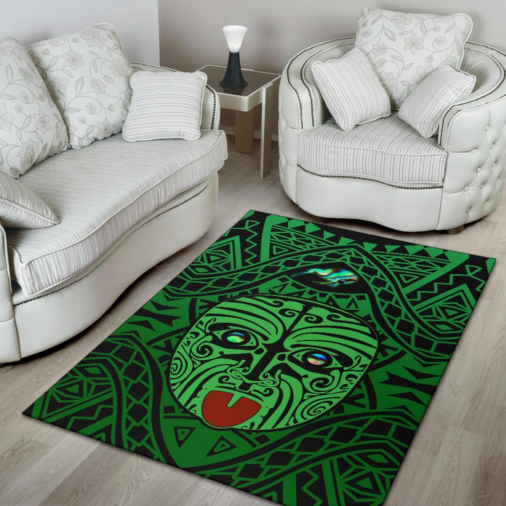 integrity-maori-ta-moko-area-rug-kiwi-and-paua-green