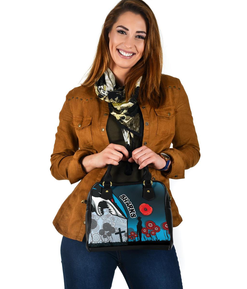 Sharks Shoulder Handbag Cronulla Anzac Day - Vibe Hoodie