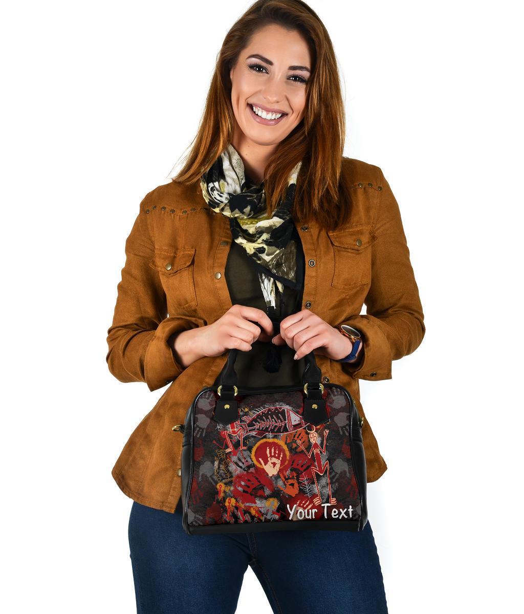 [Custom] Aboriginal Shoulder Handbag - Indigenous Fish Hand Art - Vibe Hoodie