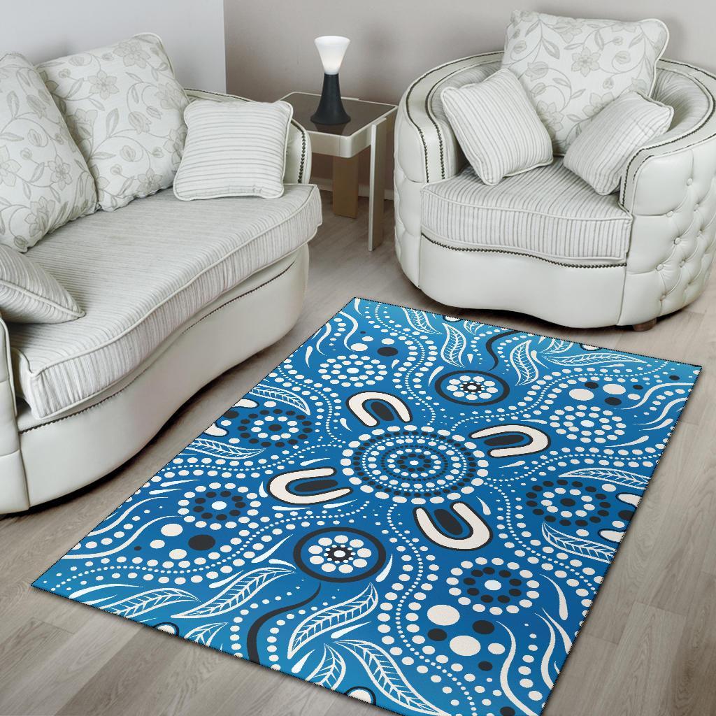 aboriginal-area-rug-indigenous-circle-dot-painting-blue-color