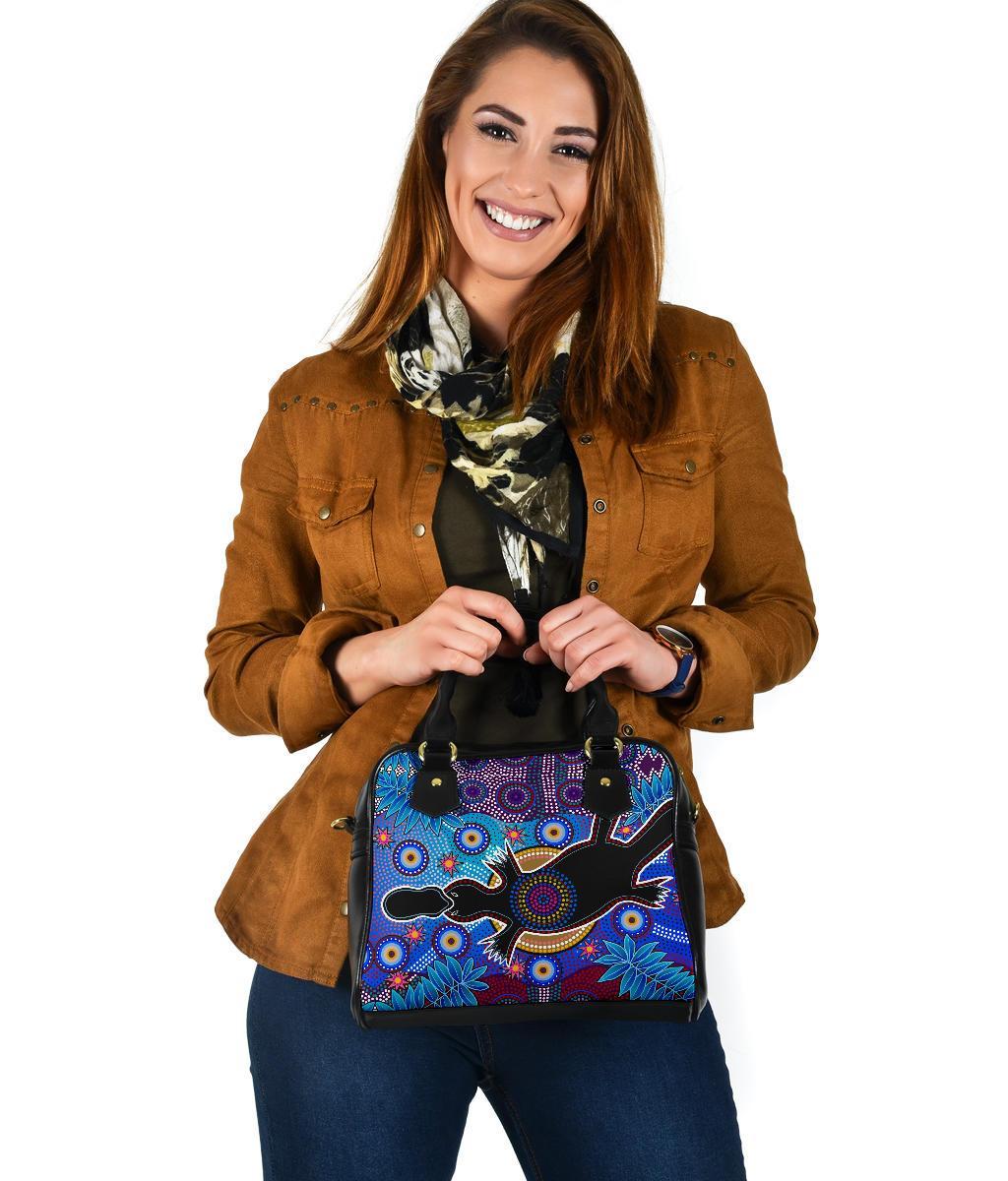 Aboriginal Shoulder Handbag - Indigenous Platypus - Vibe Hoodie