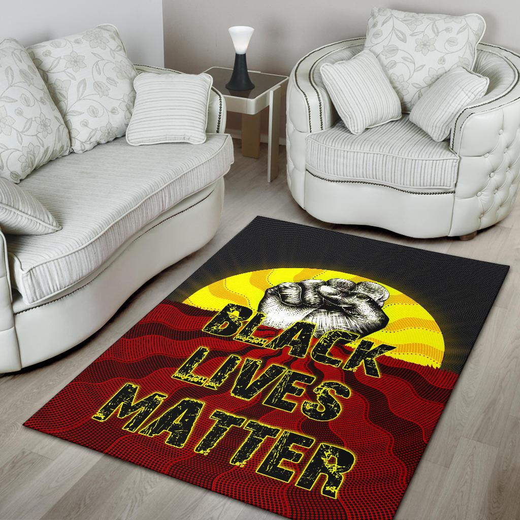 area-rug-aboriginal-black-lives-matter-sun-dot-painting