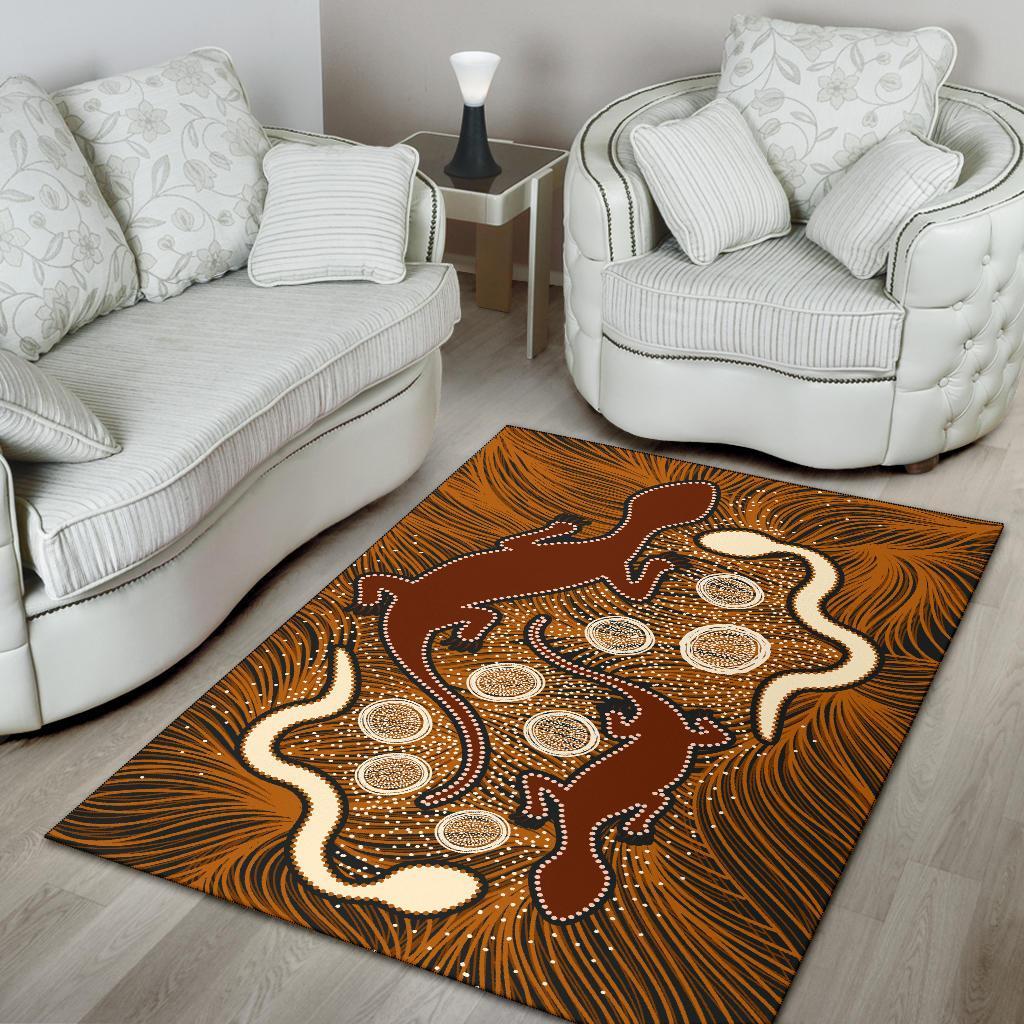 aboriginal-area-rug-indigenous-brown-lizard-and-white-snake-1