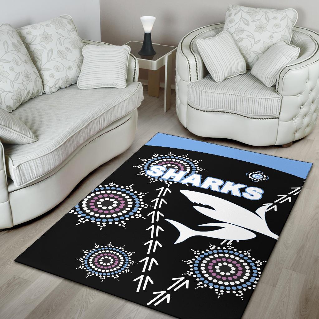 cronulla-area-rug-sharks-simple-indigenous-black