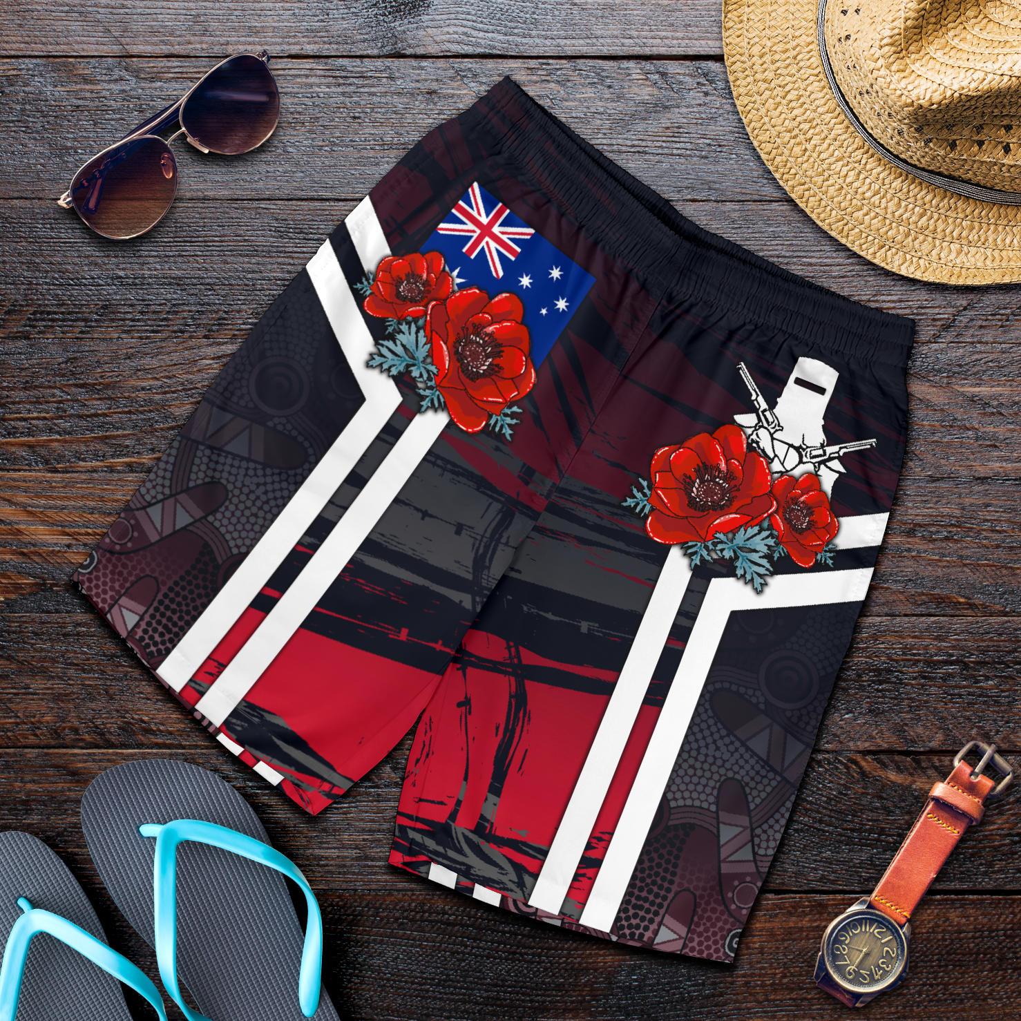 shorts-anzac-day-shorts-poppy-flowerss-dot-painting-men