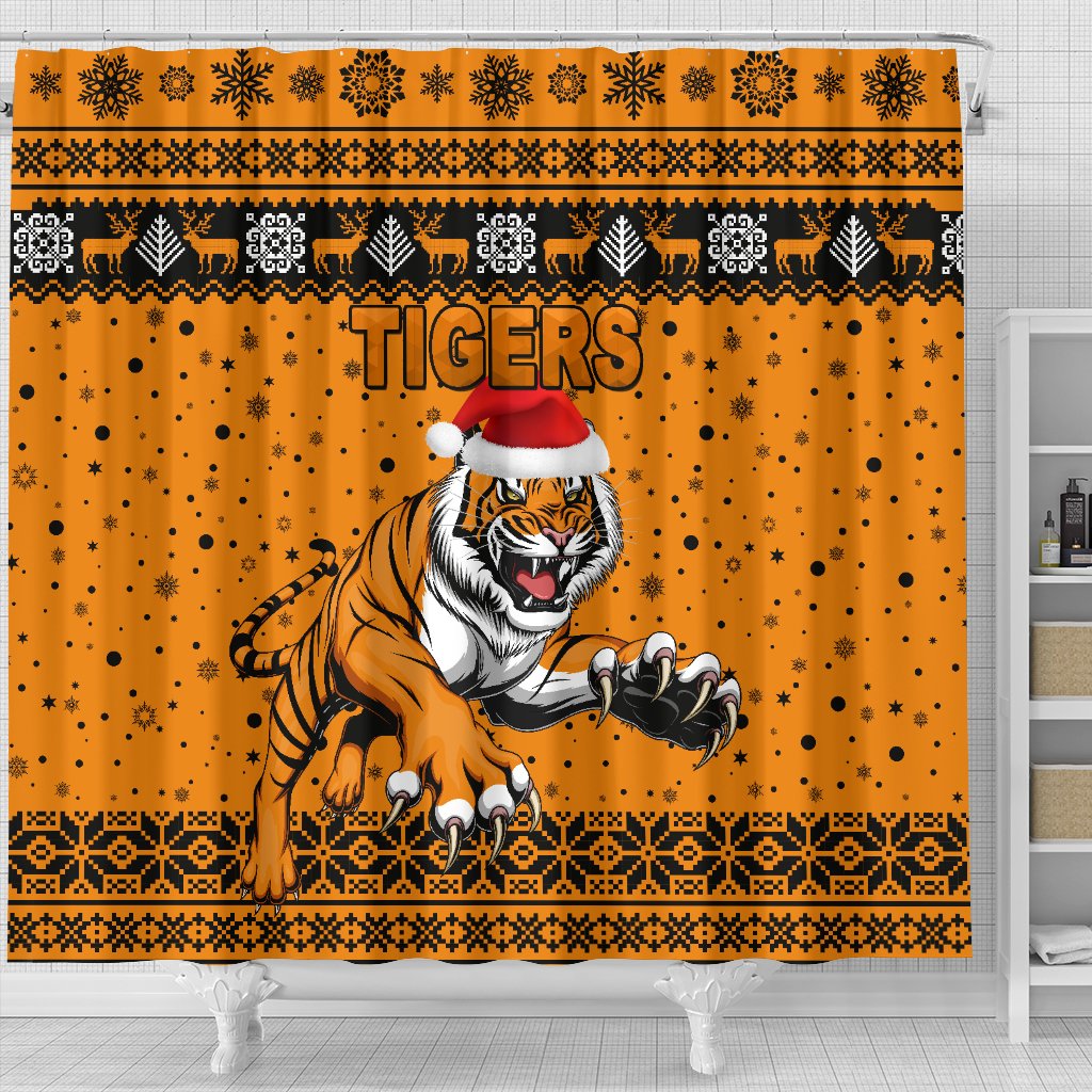 wests-christmas-shower-curtain-tigers-unique-vibes-orange