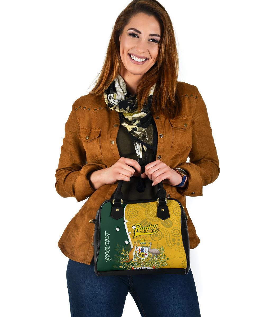 Personalised Shoulder Handbag - Australia Coat Of Arm In Rugby Style - Vibe Hoodie