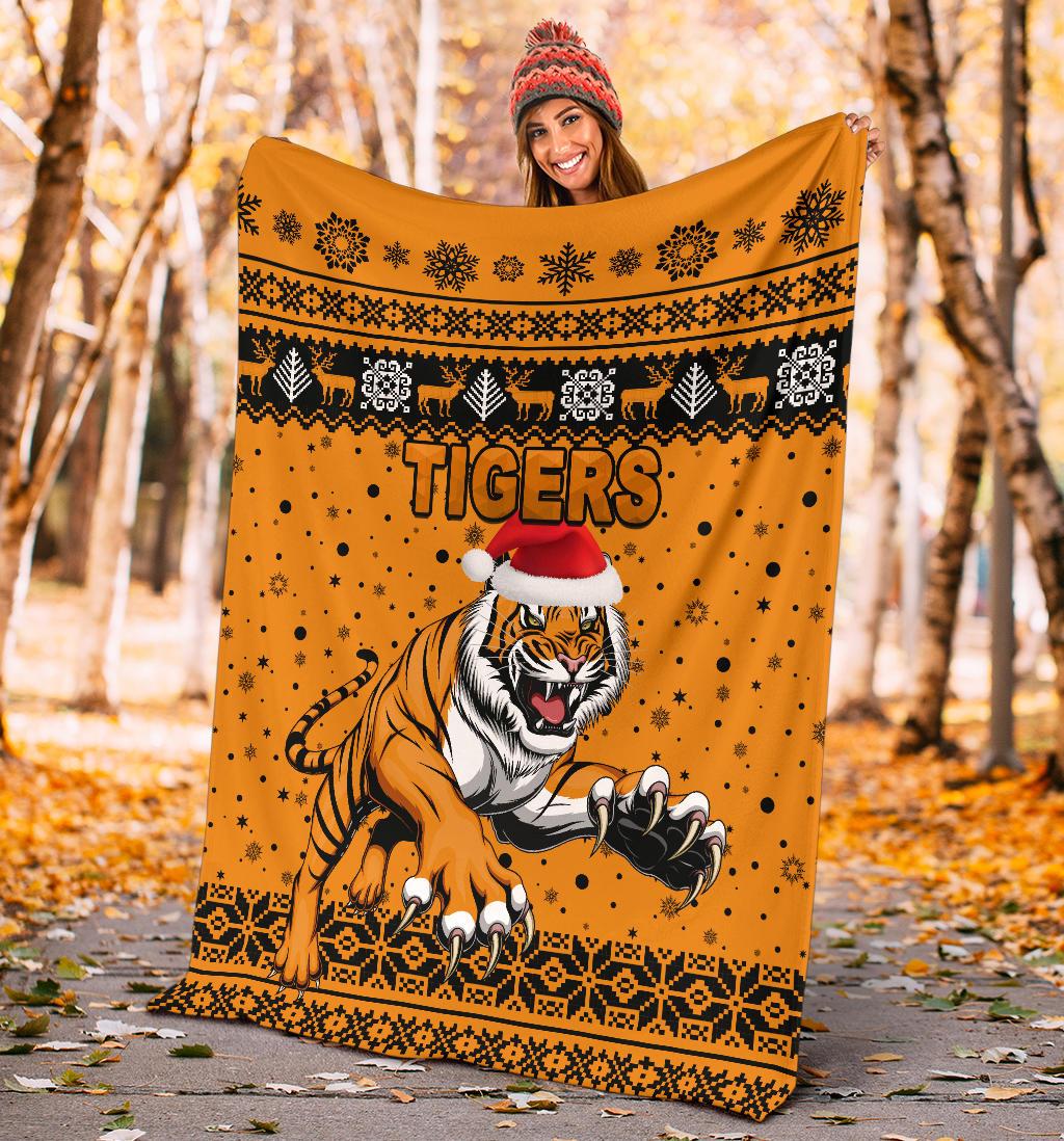 wests-christmas-premium-blanket-tigers-unique-vibes-orange