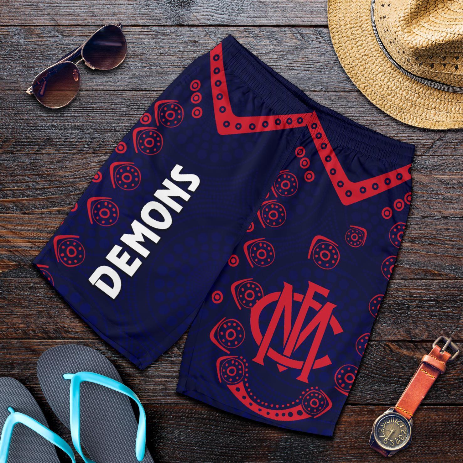 combo-polo-shirt-and-men-short-melbourne-demons-indigenous-football