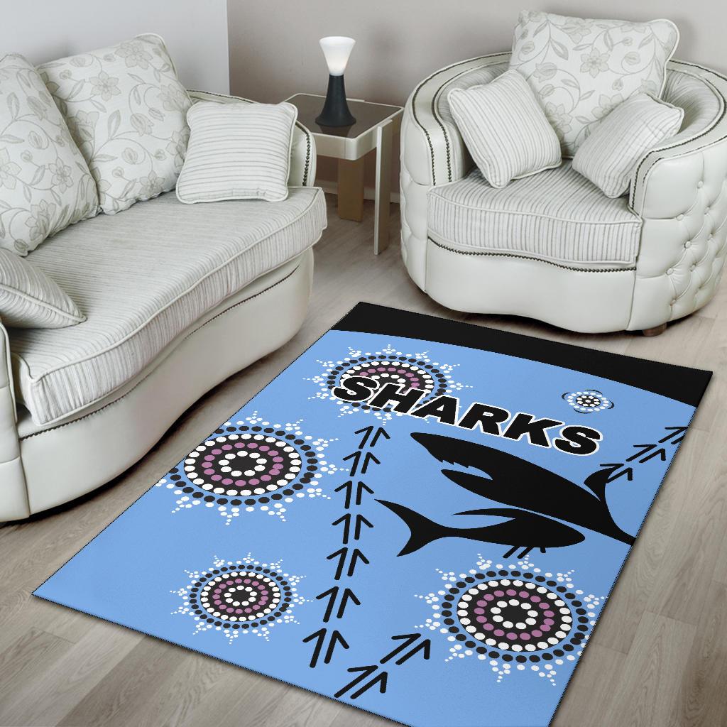 cronulla-area-rug-sharks-simple-indigenous-blue