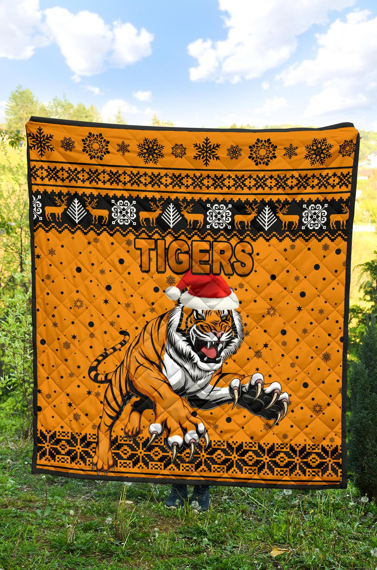 wests-christmas-premium-quilt-tigers-unique-vibes-orange