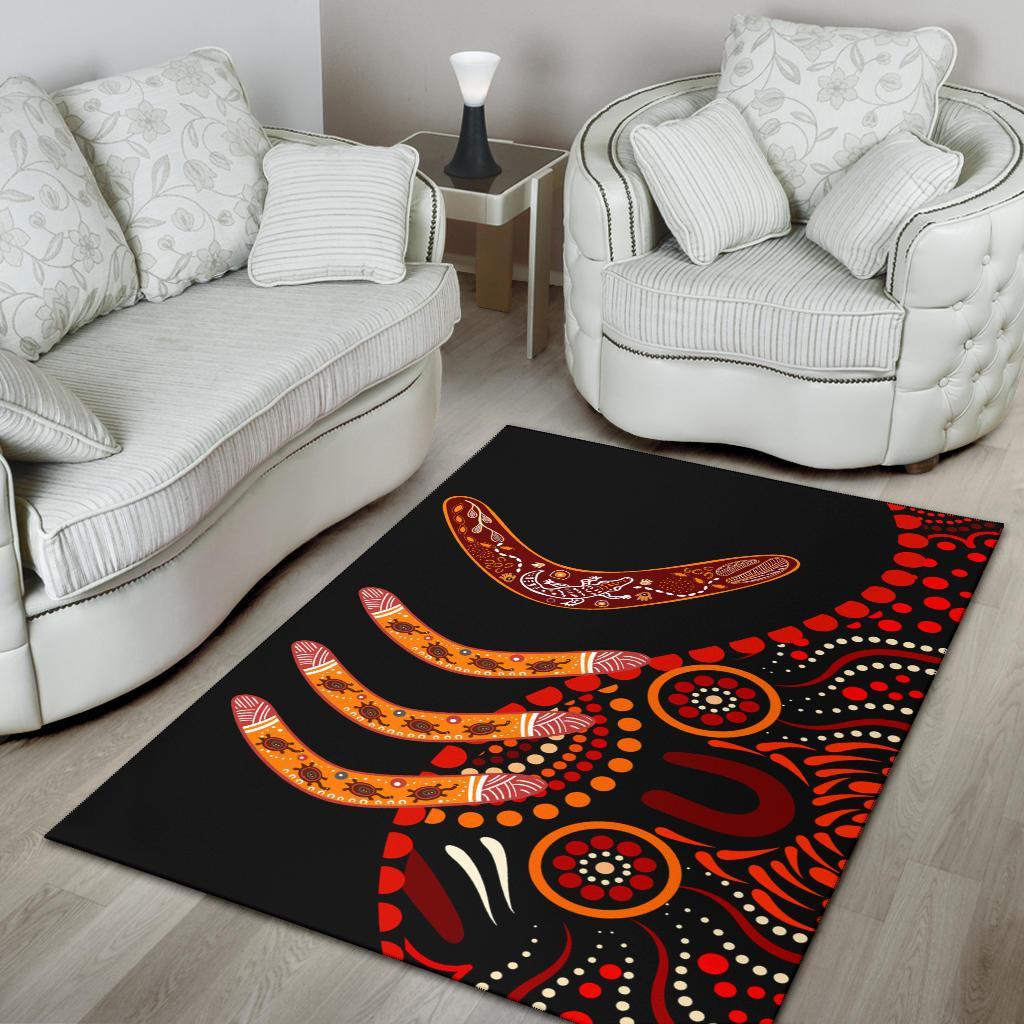 aboriginal-area-rug-aboriginal-boomerangs-with-dot-painting-pattern