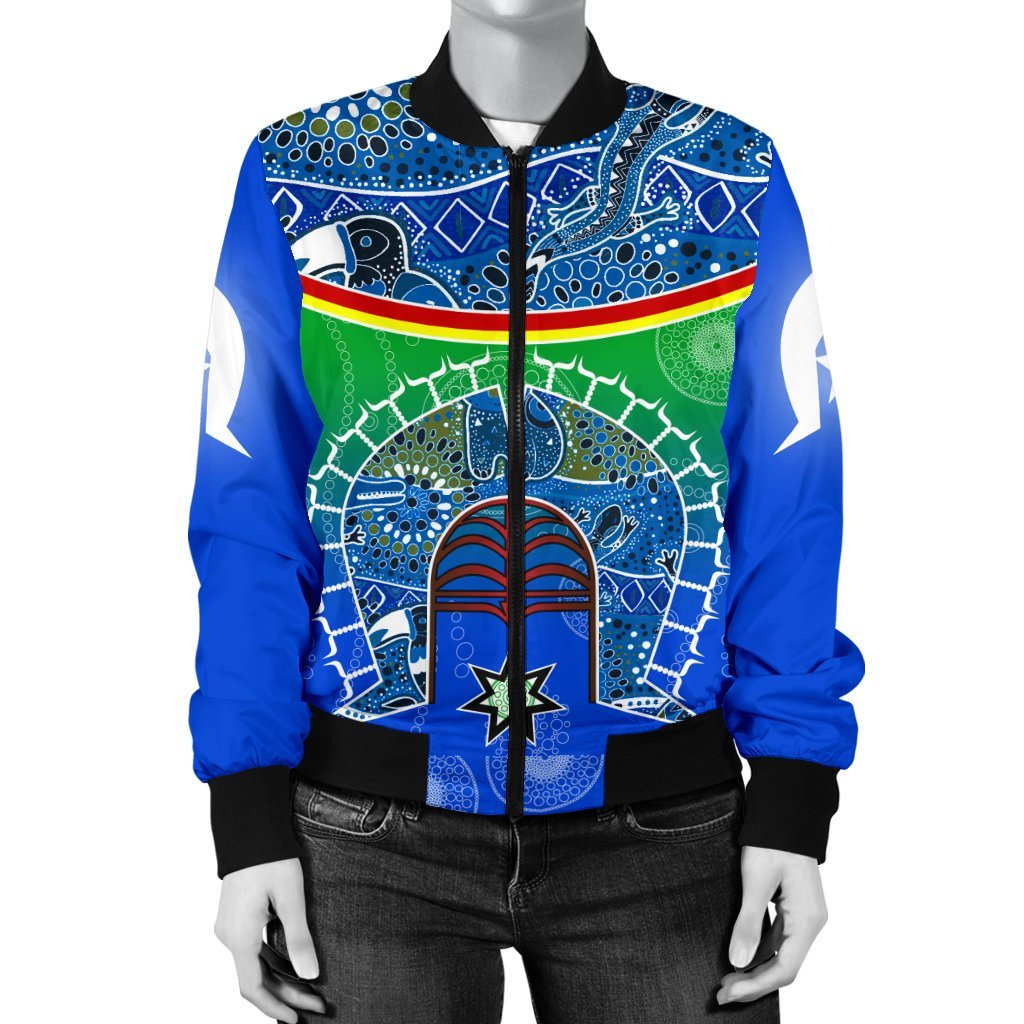 womens-bomber-jacket-torres-strait-symbol-with-aboriginal-patterns