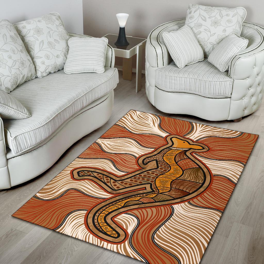 aboriginal-area-rug-indigenous-kangaroo-vintage-stye