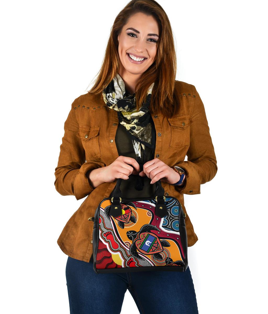 Shoulder Handbag - Australia Aboriginal Dots With Turtle and NAIDOC Flags - Vibe Hoodie