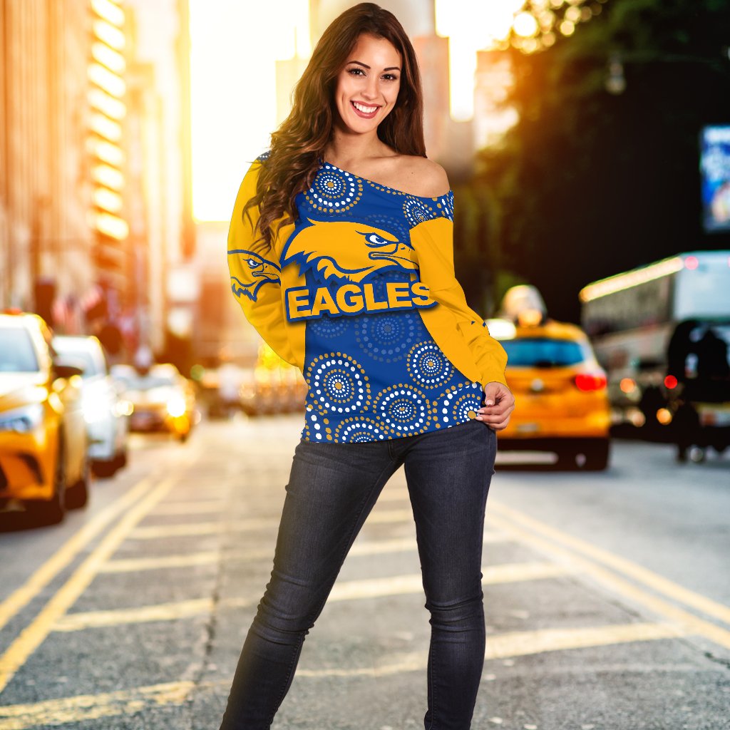 West Coast Eagles Women's Off Shoulder Sweater Special Aboriginal Style - Vibe Hoodie