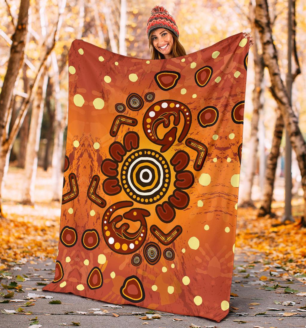 aboriginal-premium-blanket-baby-kangaroo-and-dot-painting-patterns