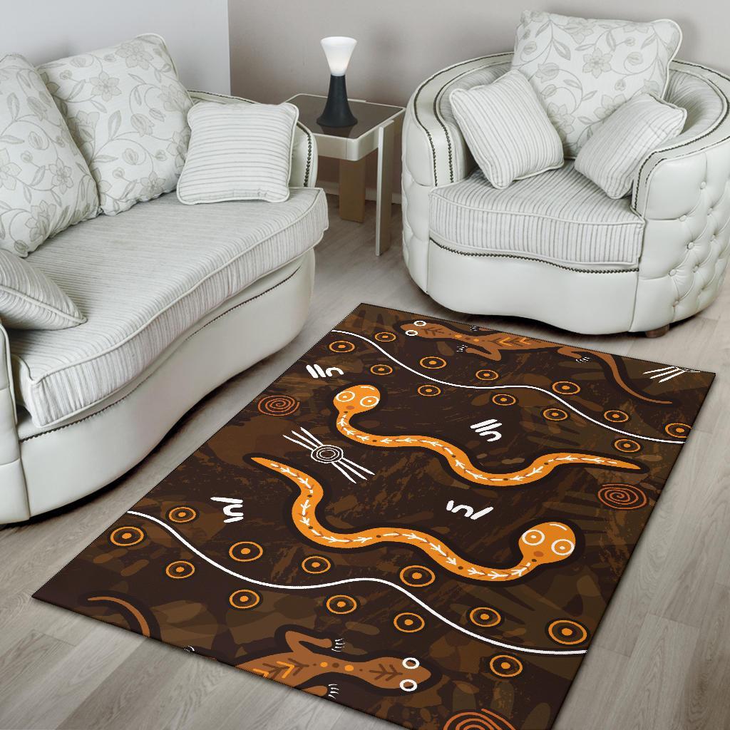 aboriginal-area-rug-indigenous-snake-hand-brown-color