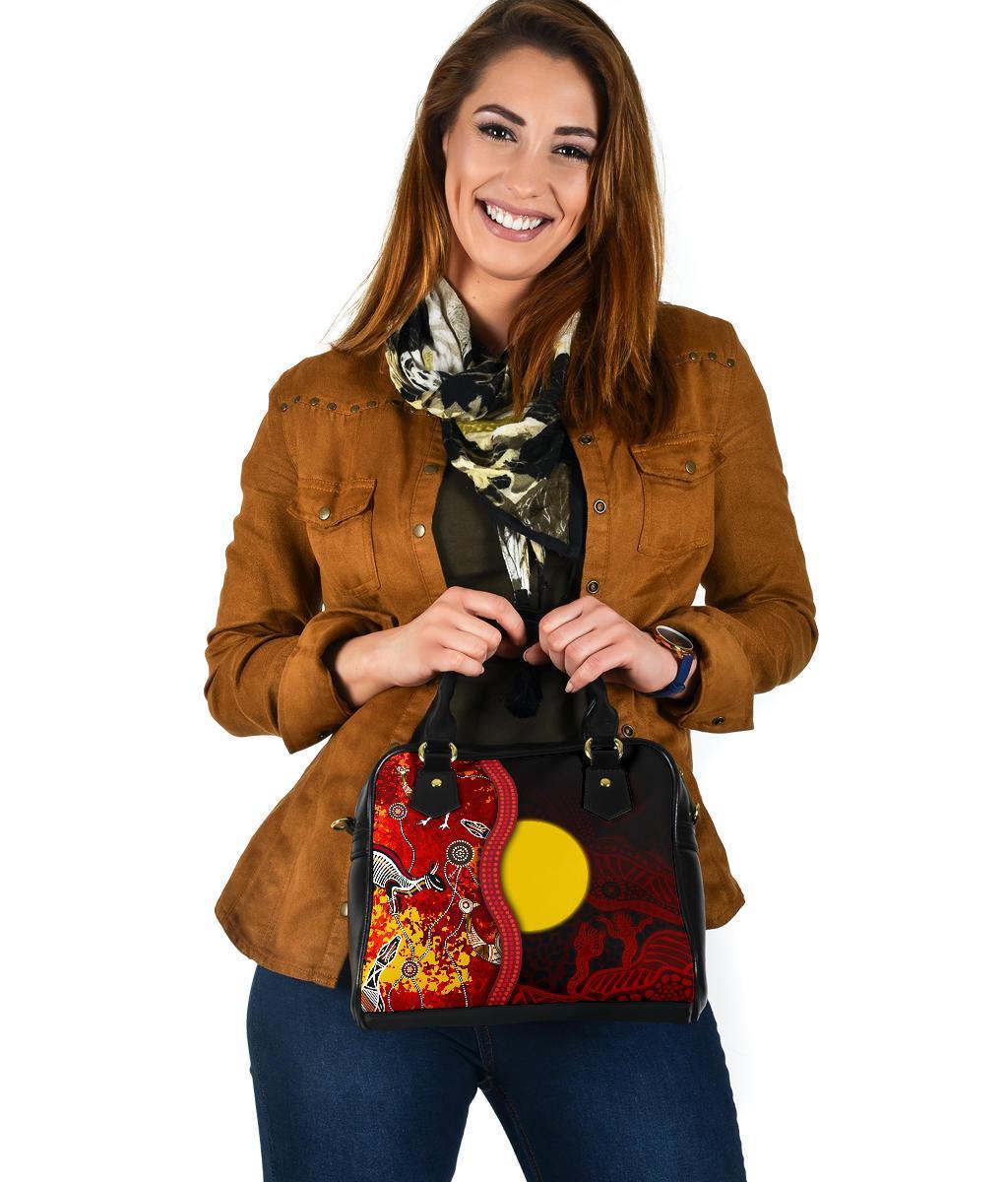 Aboriginal Shoulder Handbag - Red Indigenous Flag - Vibe Hoodie