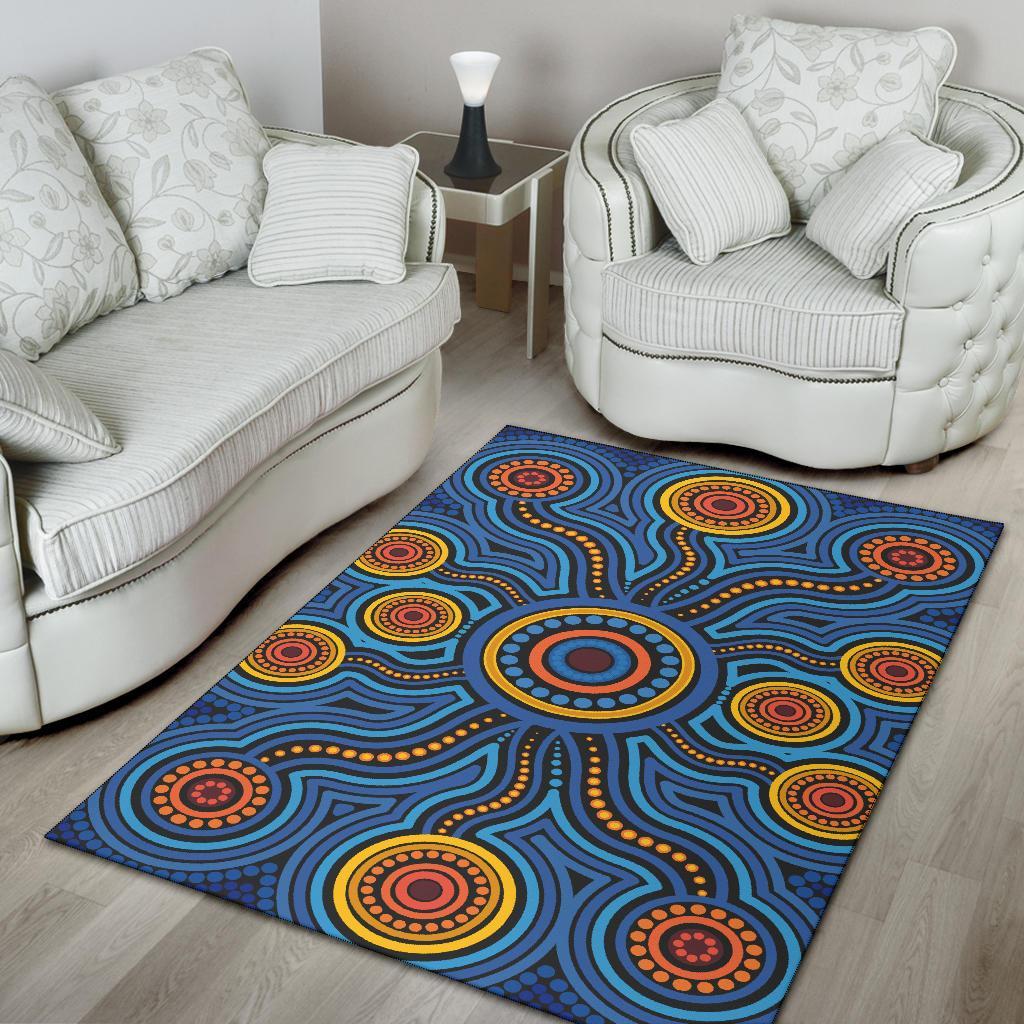 aboriginal-area-rug-aboriginal-flower-blue-dot-painting-art