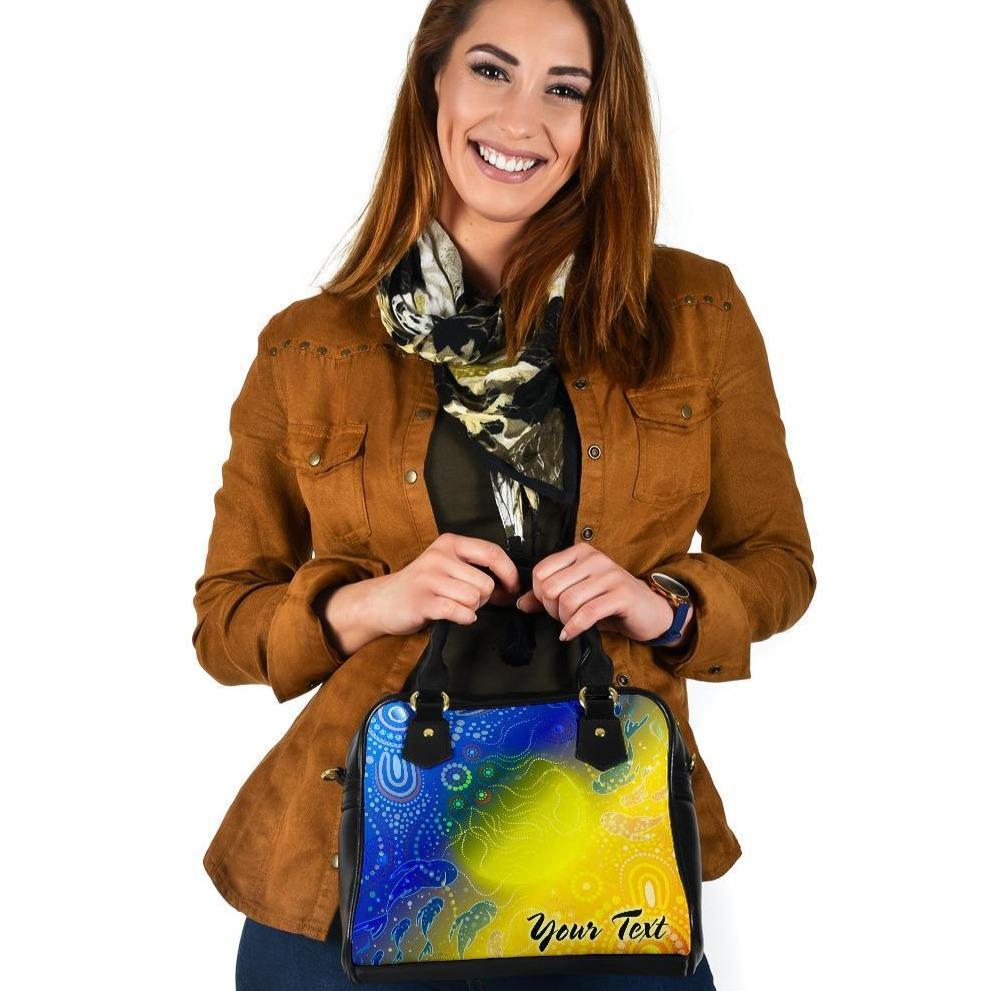 [Custom Text] Aboriginal Shoulder Handbag - Indigenous Fishing - Vibe Hoodie