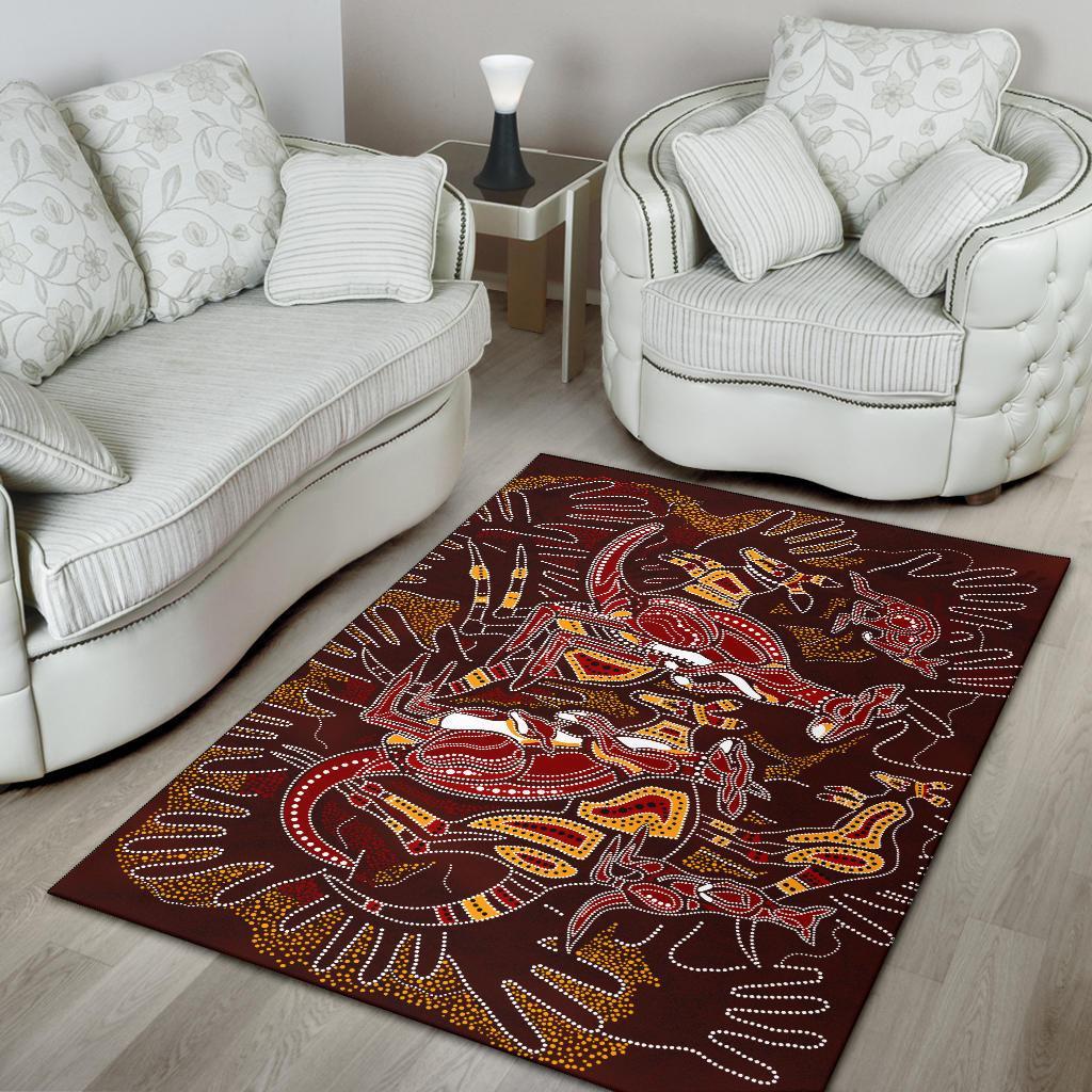 aboriginal-area-rug-kangaroo-family-with-hand-art