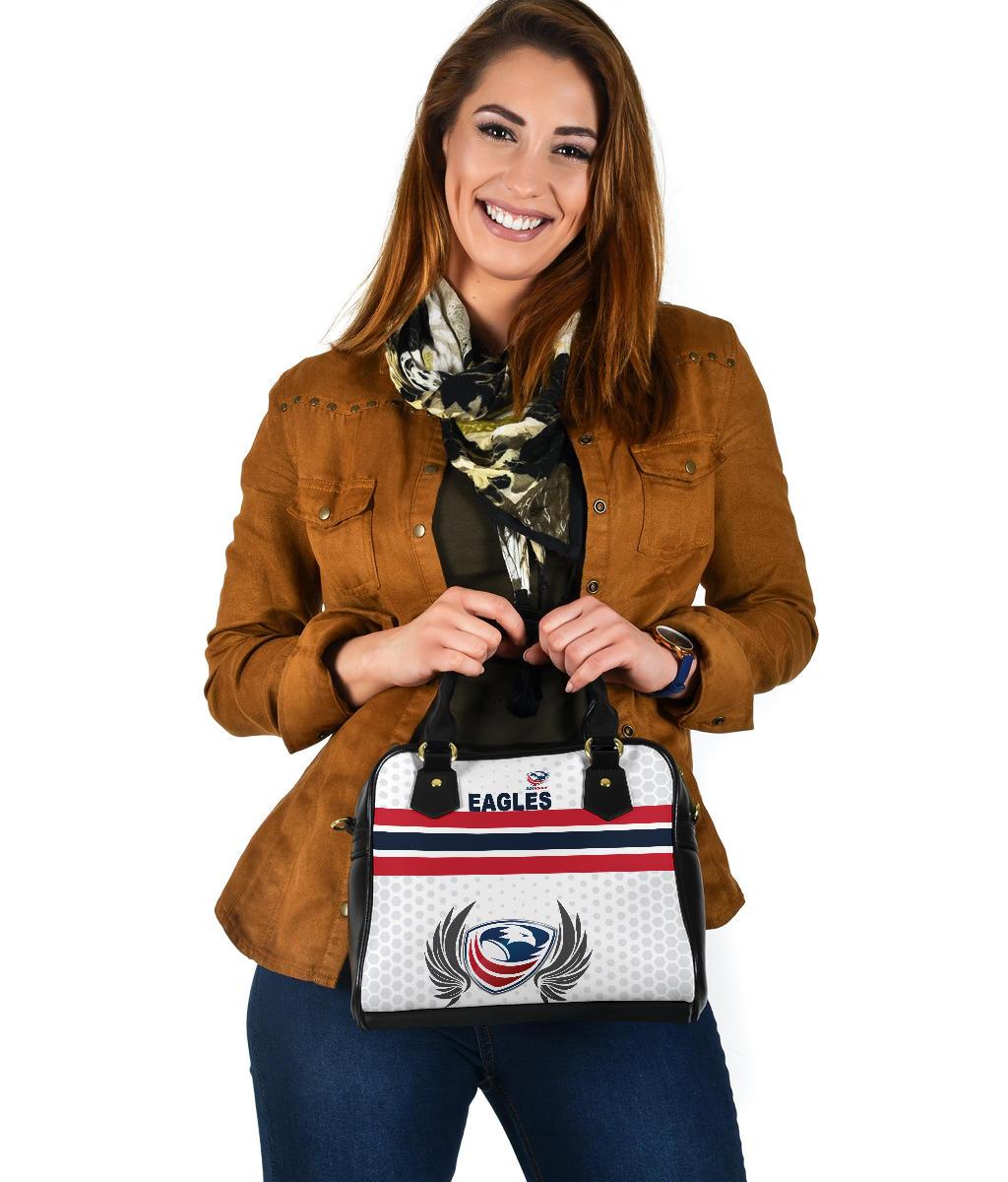 USA Rugby Shoulder Handbag Eagles Simple Style - White - Vibe Hoodie