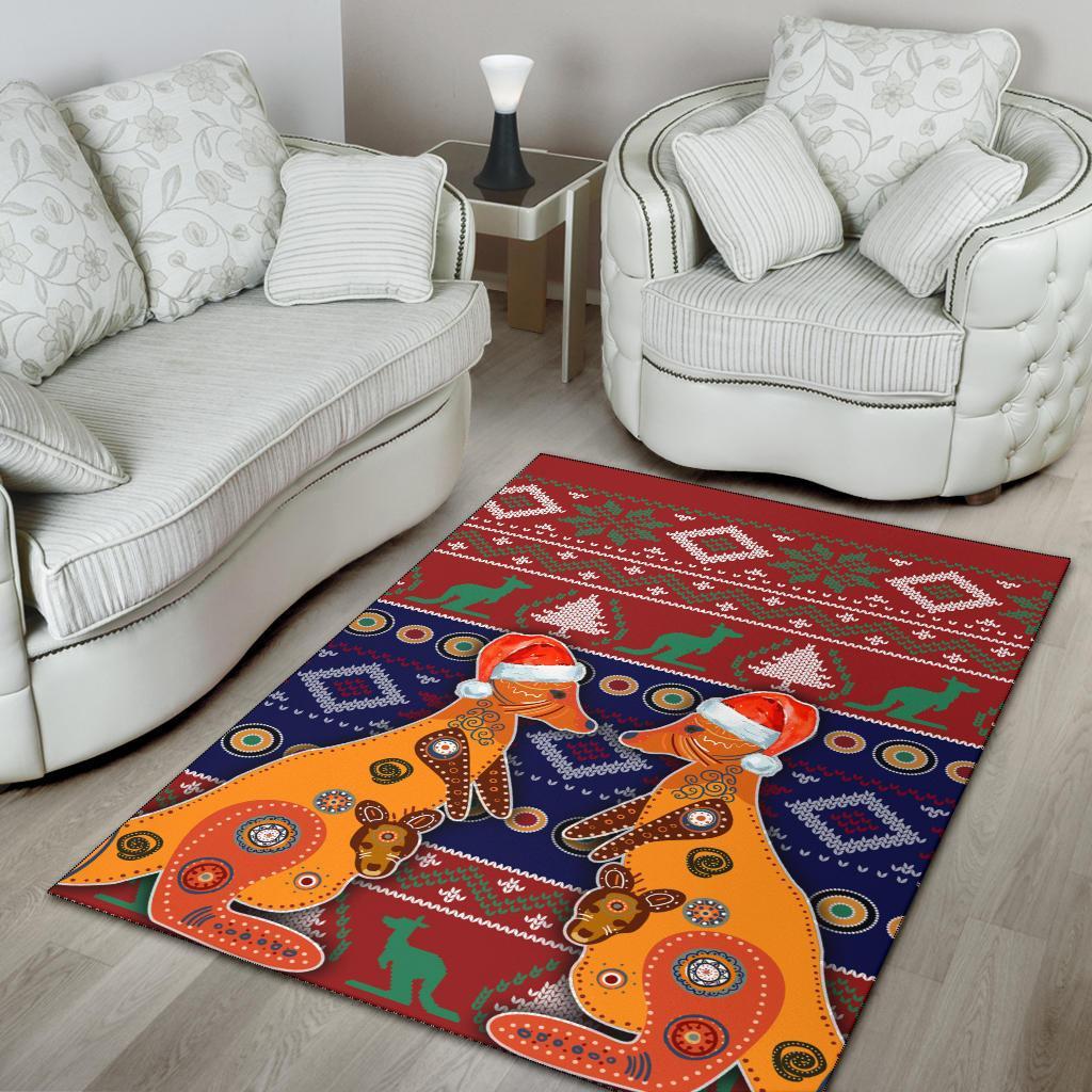 christmas-area-rug-mother-kangaroo-in-christmas