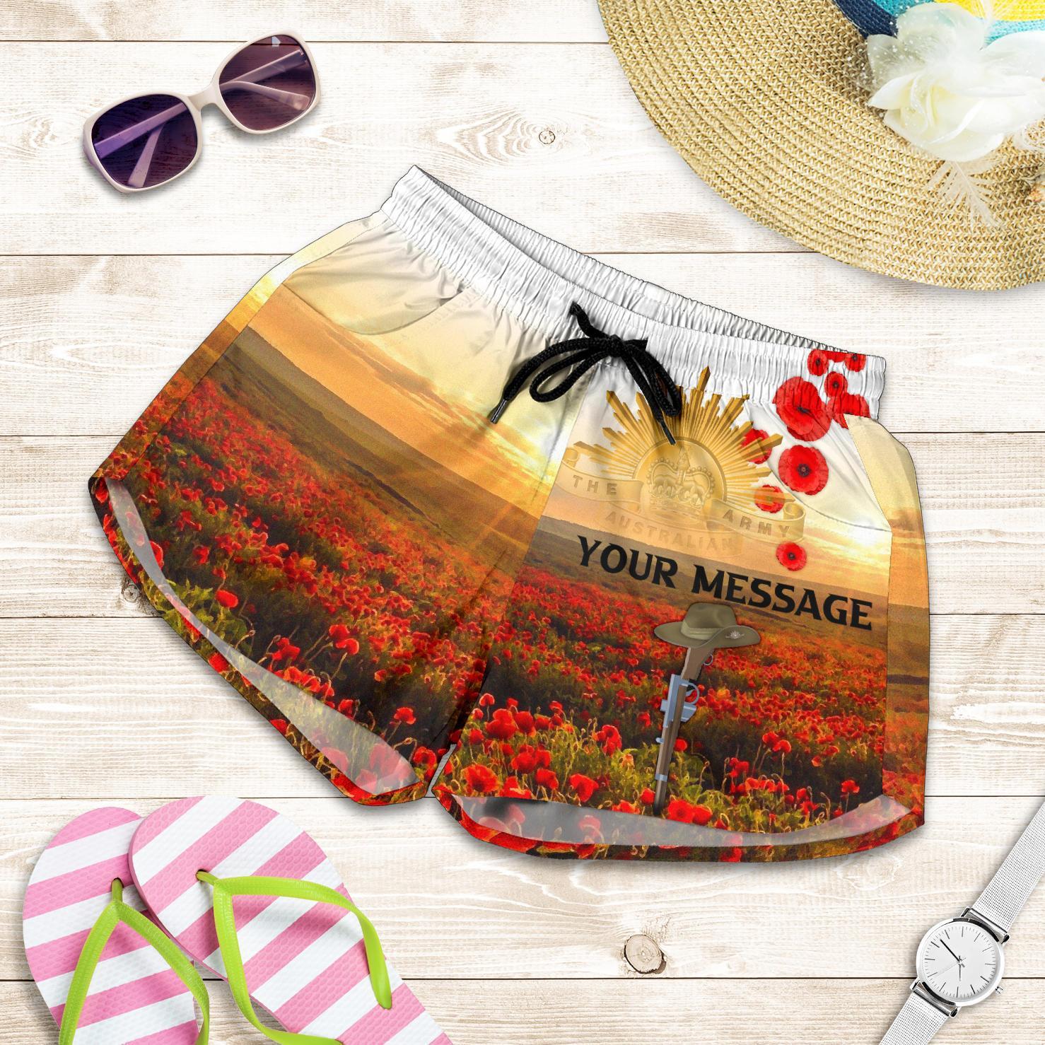 [Custom] Anzac Day 2021 All Over Print Women's Shorts - We Will Remember Them - Vibe Hoodie