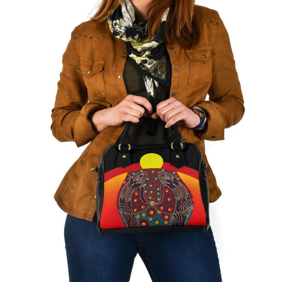 Shoulder Handbag - Aboriginal Sublimation Dot Pattern Style (Red) - Vibe Hoodie