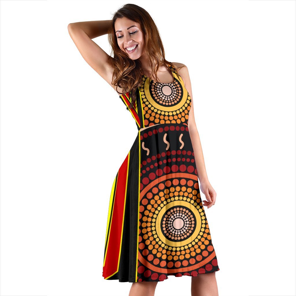 Women's Dress - Aboriginal With Dot Painting Art - Vibe Hoodie