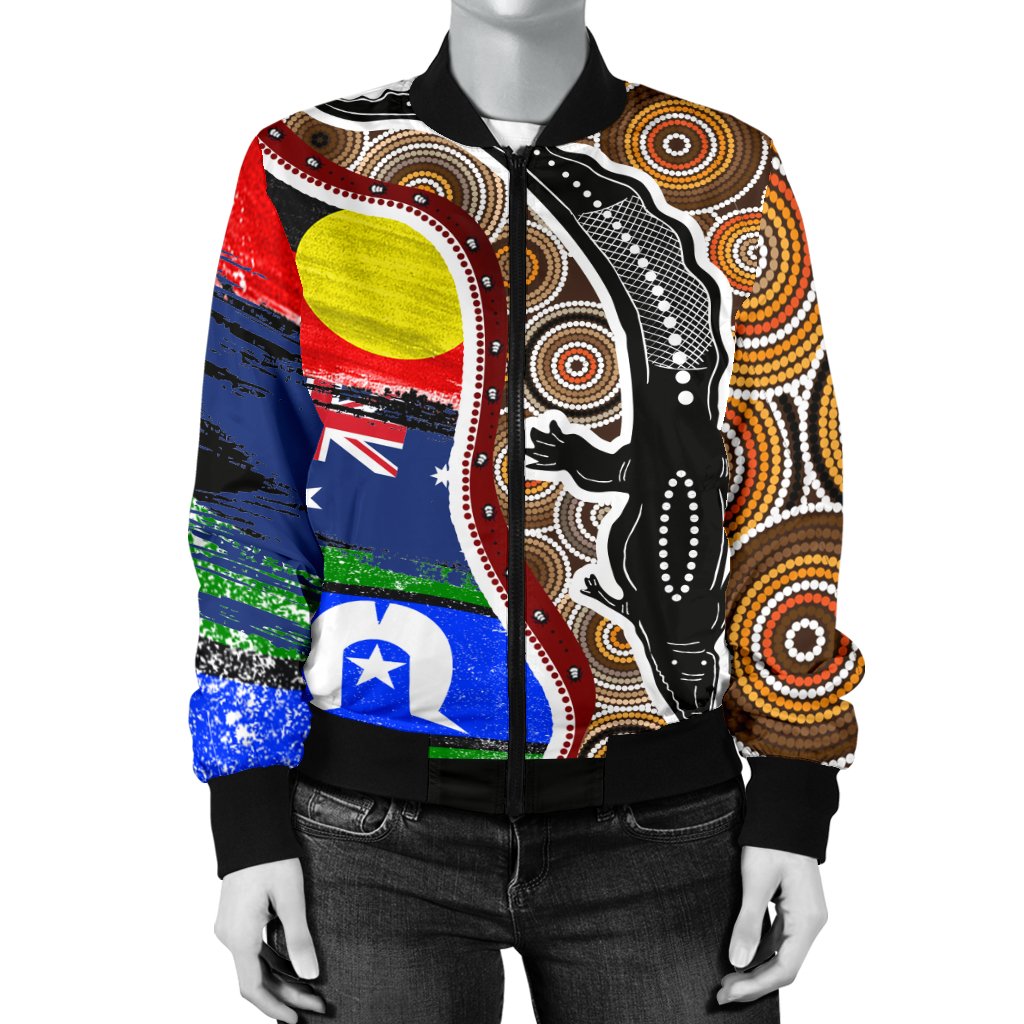 womens-bomber-jacket-australian-aboriginal-crocodile-with-naidoc-flags