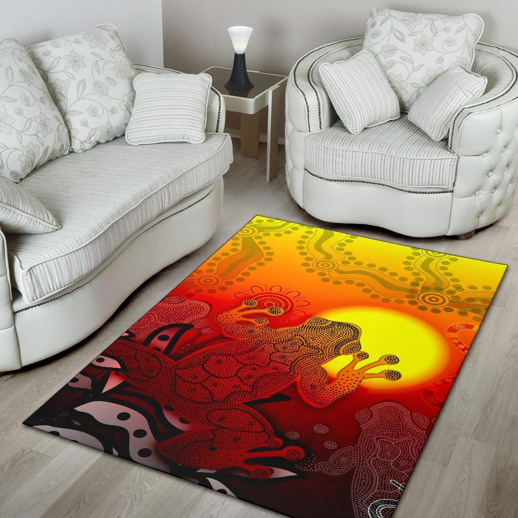 aboriginal-area-rug-indigenous-frog-red