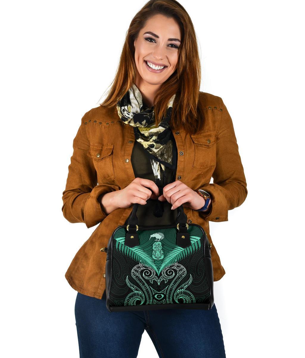 Maori Manaia New Zealand Shoulder Handbag Turquoise - Vibe Hoodie