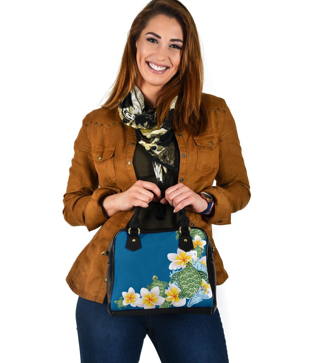 Plumeria Sea Turtle Shoulder Handbag - Vibe Hoodie