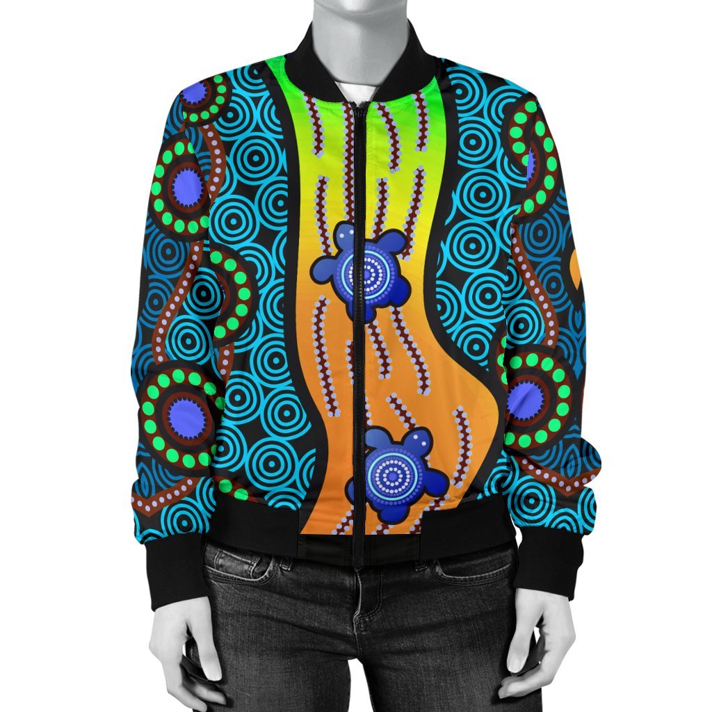 womens-bomber-jacket-aboriginal-turtle