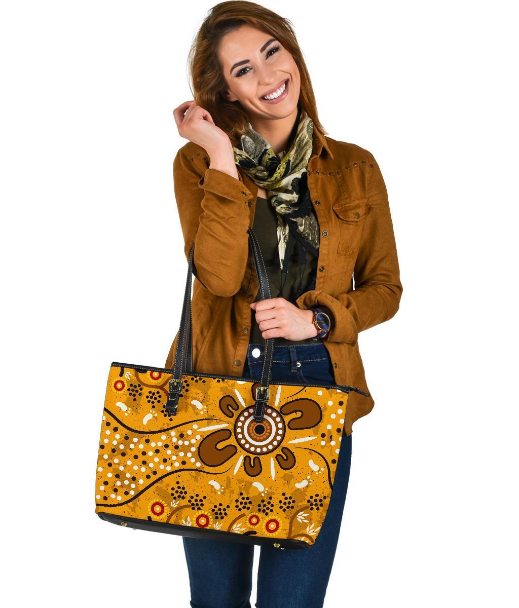 large-leather-tote-bag-aboriginal-art-in-spring-style