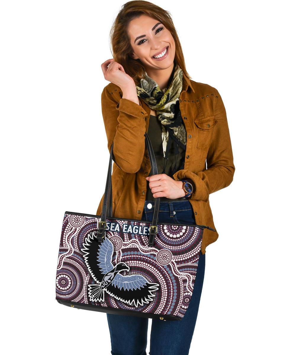 warringah-large-leather-tote-sea-eagles-indigenous