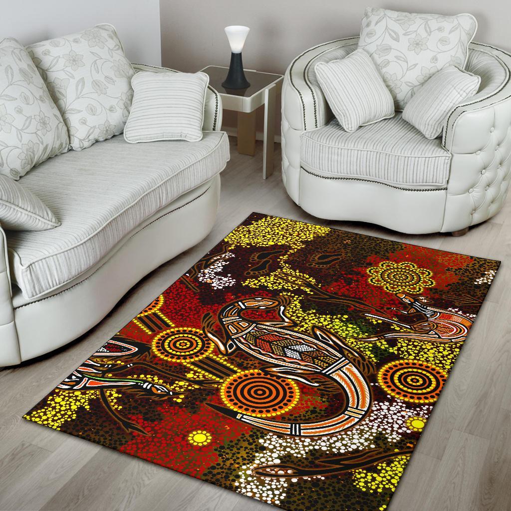 aboriginal-area-rug-kangaroo-and-lizard-dot-painting-art