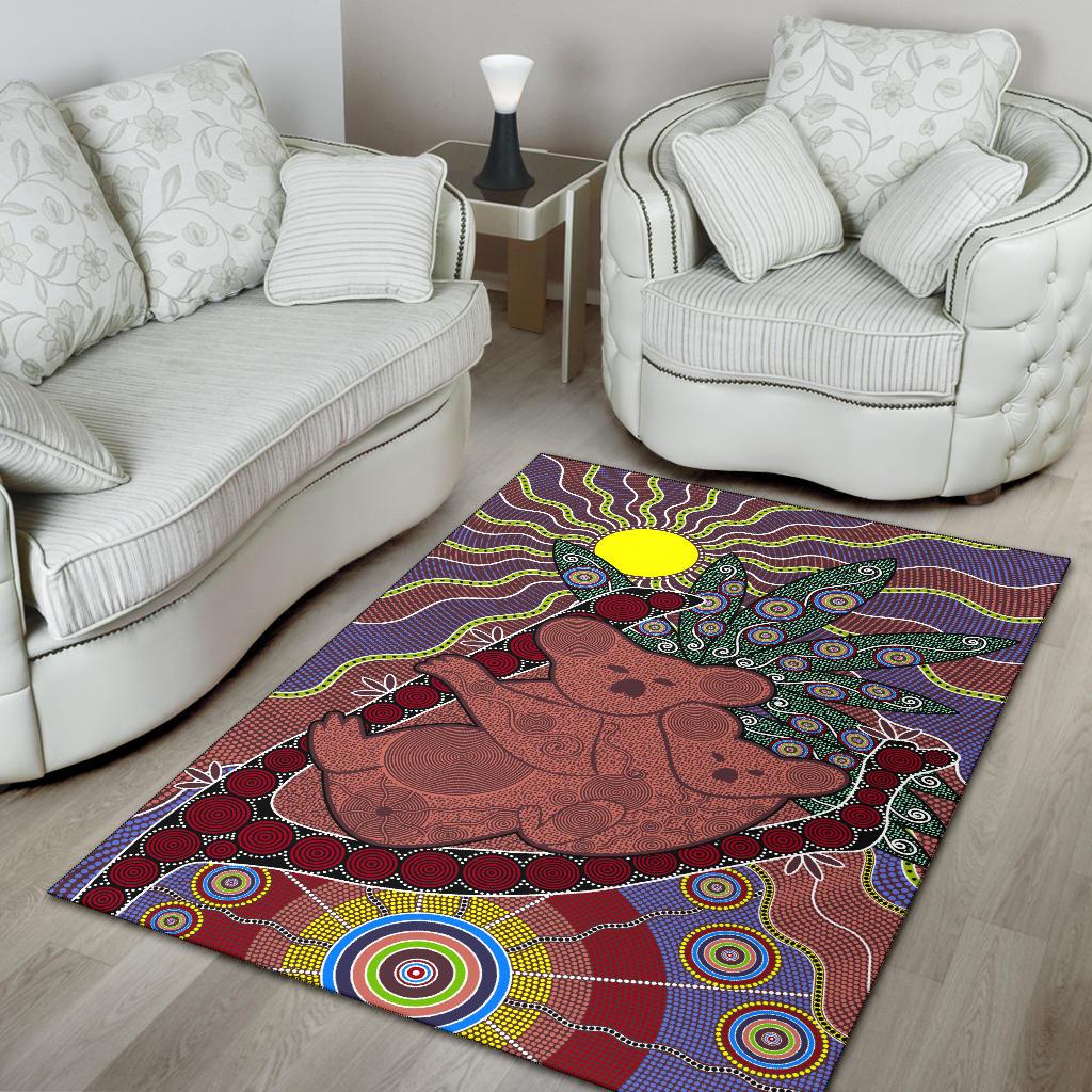 aboriginal-area-rug-koala-sun-dot-painting-circle-patterns