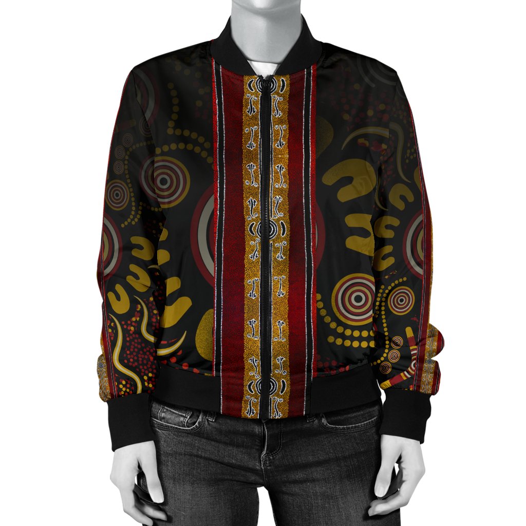 women-bomber-jacket-aboriginal-dot-panting-art-stripe-lines