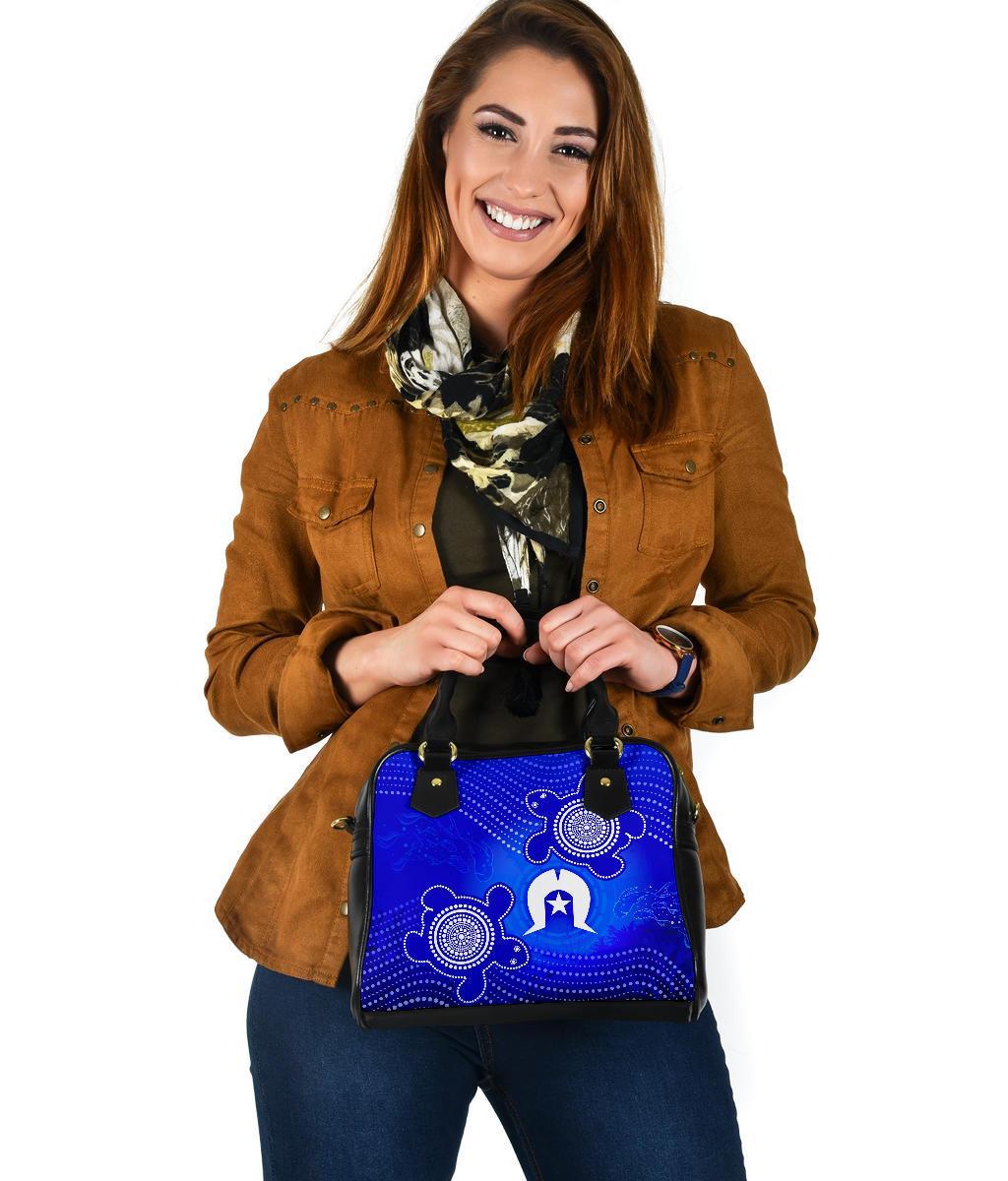 Torres Strait Islanders Shoulder Handbag - Torres Symbol With  Turtle - Vibe Hoodie