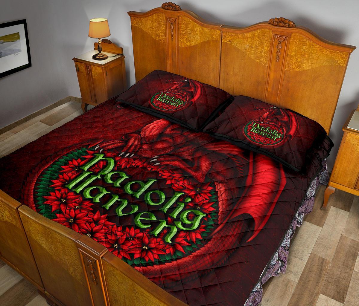 wales-quilt-bed-set-christmas-dragon