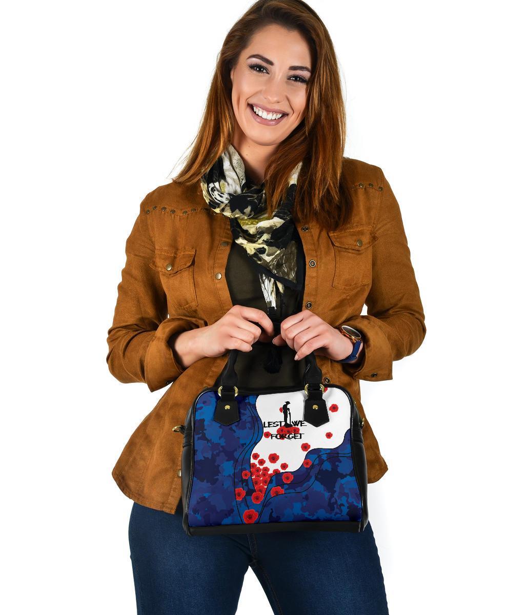 Anzac Lest We Forget Shoulder Handbag - Australian Flag Blue - - Vibe Hoodie