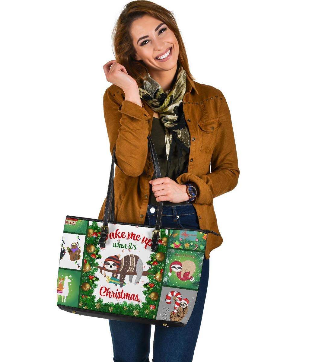 christmas-leather-tote-bag-light-green-merry-christmas