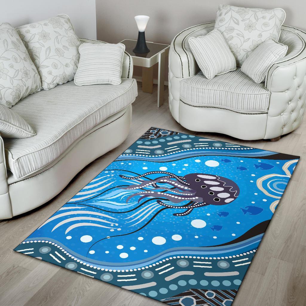 area-rug-aboriginal-dot-art-painting-depicting-jellyfish